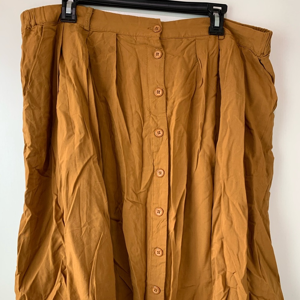 ModCloth Tan Midi Skirt 1X